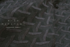 DEADSTOCK Japanese Fabric Embroidery - charcoal - 50cm