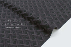 DEADSTOCK Japanese Fabric Embroidery - charcoal - 50cm