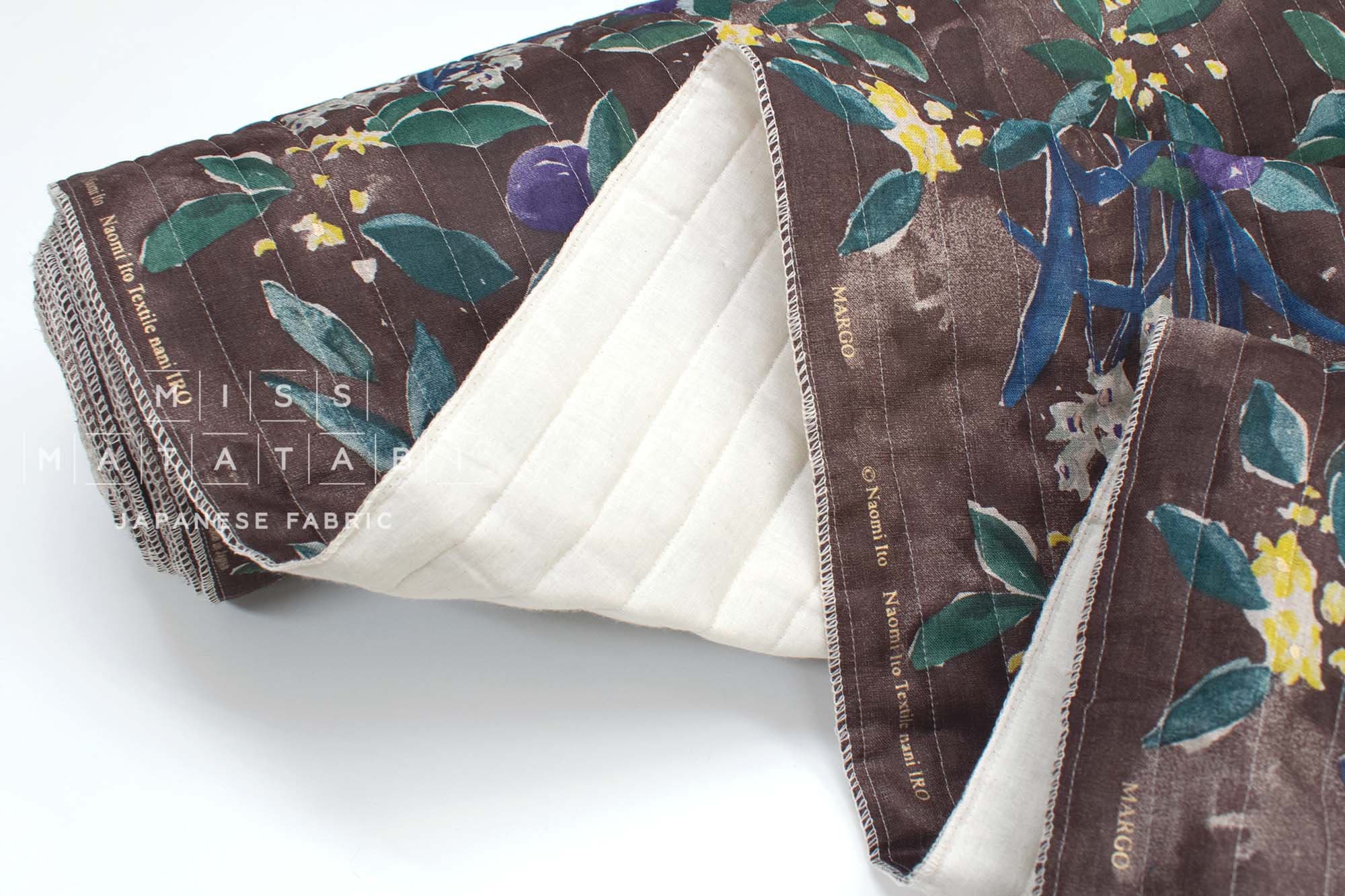 nani IRO Kokka Japanese Fabric MARGO Quilted Linen - D - 50cm