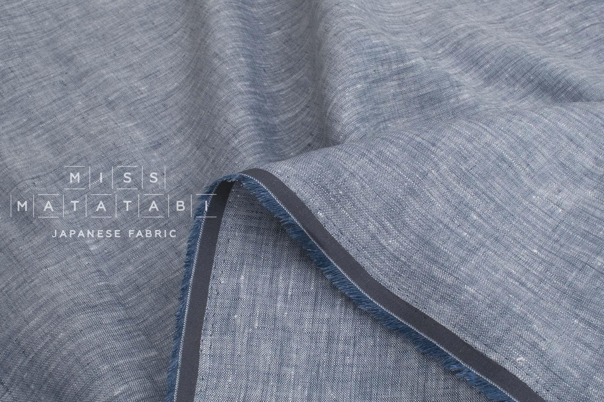 DEADSTOCK Japanese Fabric 100% Linen Chambray - color 11 - 50cm