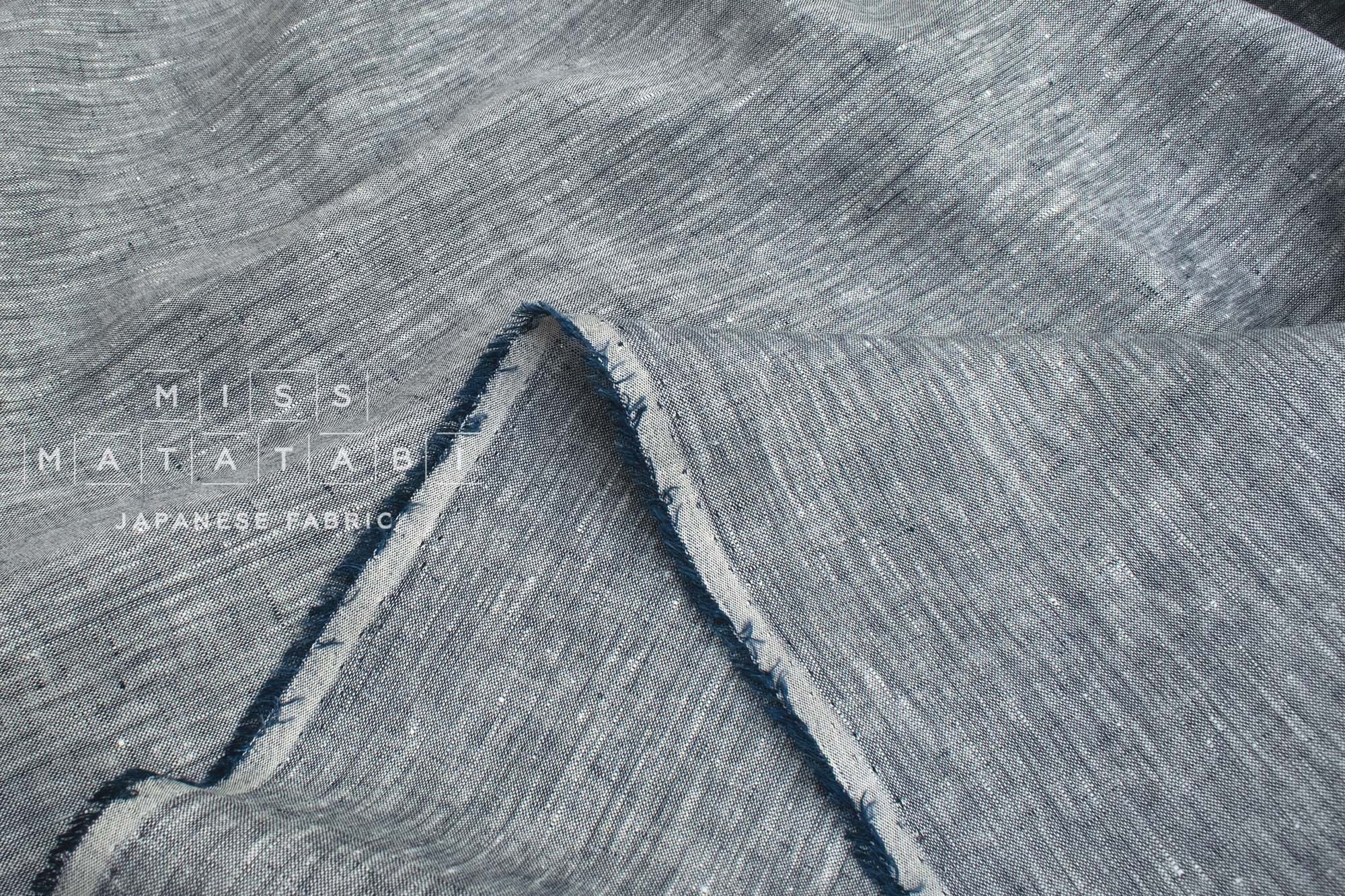 DEADSTOCK Japanese Fabric 100% Linen Chambray - color 12 - 50cm