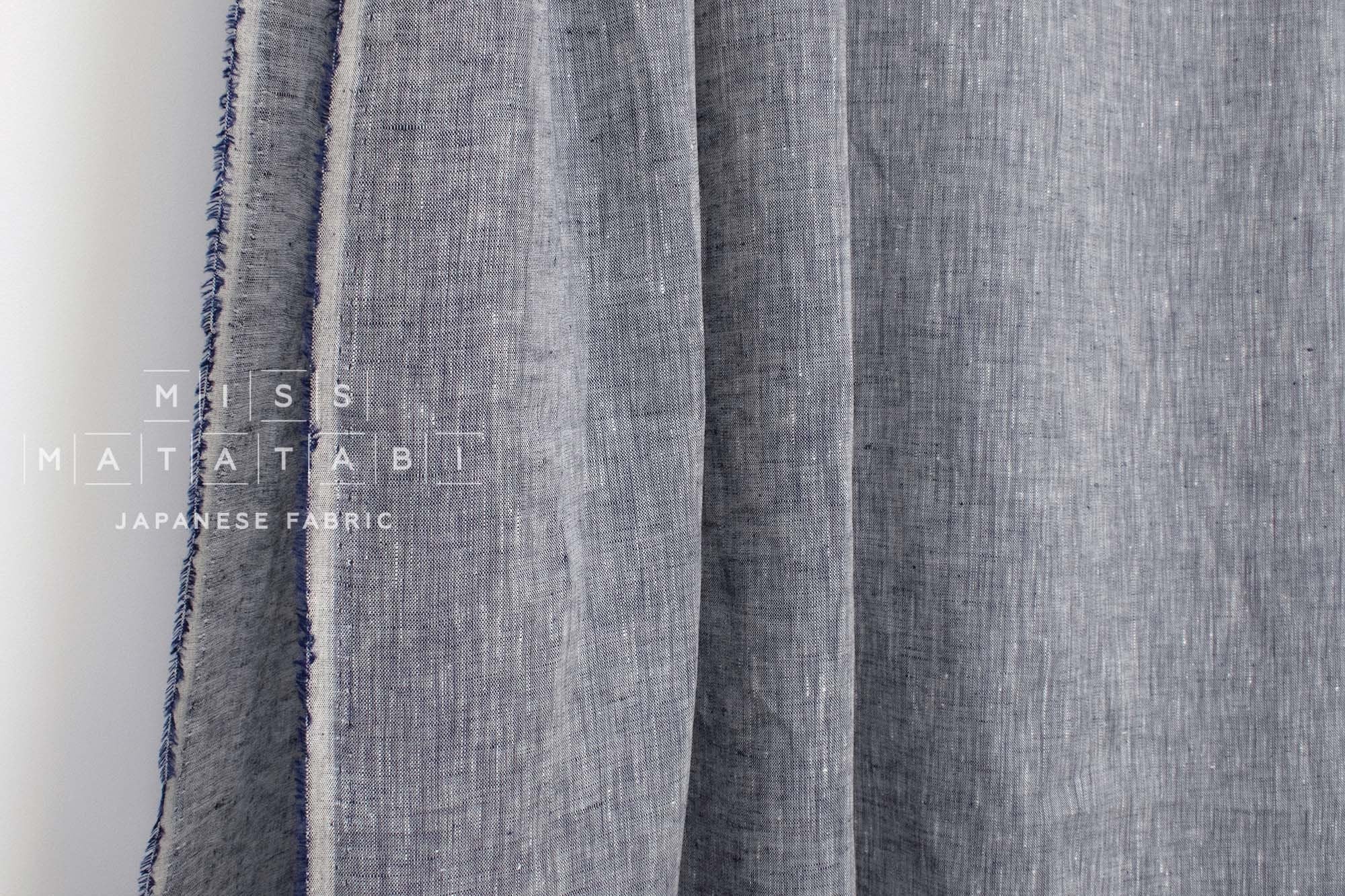 DEADSTOCK Japanese Fabric 100% Linen Chambray - color 39 - 50cm