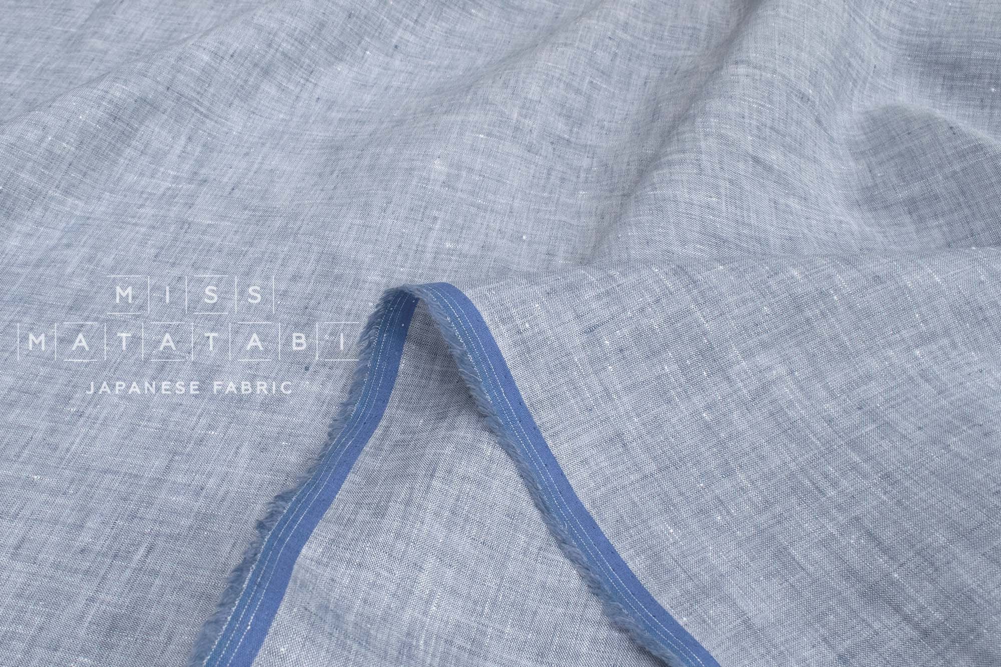 DEADSTOCK Japanese Fabric 100% Linen Chambray - color 42 - 50cm