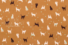 Japanese Fabric Corduroy Cats and Pindots - B - 50cm