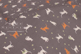 Japanese Fabric Corduroy Cats and Pindots - C - 50cm