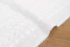 Japanese Fabric Embroidered Double Gauze - white - 50cm