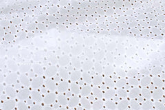 DEADSTOCK Japanese Fabric Embroidered Eyelet - bright white - 50cm