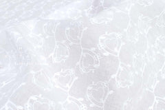 DEADSTOCK Japanese Fabric Embroidered Hearts - off white - 50cm