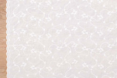 DEADSTOCK Japanese Fabric Embroidered Music Notes - off white - 50cm