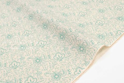 Japanese Fabric Sketched Little Floral Linen Blend - A - 50cm