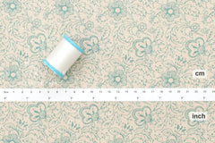 Japanese Fabric Sketched Little Floral Linen Blend - A - 50cm