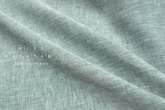 DEADSTOCK Japanese Fabric 100% Linen Chambray - green - 50cm