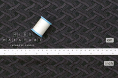 DEADSTOCK Japanese Fabric Embroidery - charcoal - 50cm