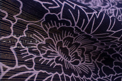 Shokunin Collection Hand-printed Chusen Japanese Yukata Fabric - Yokodan Botan - 50cm