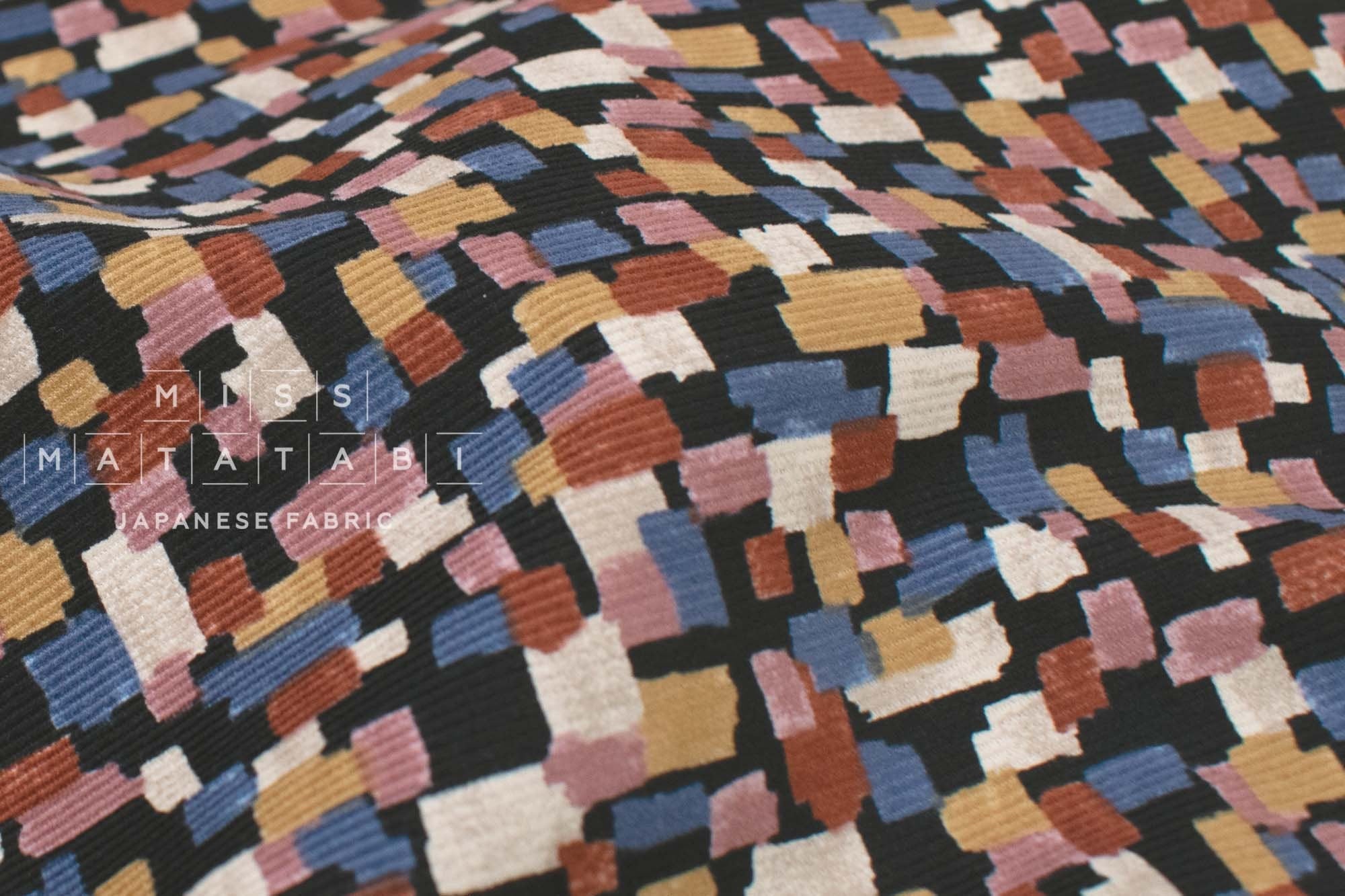 Japanese Fabric Corduroy Henry - E black - 50cm