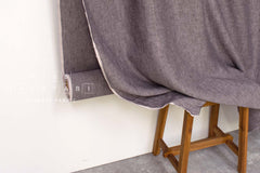 DEADSTOCK Japanese Fabric 100% Linen Chambray - color 37 eggplant - 50cm