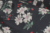 DEADSTOCK Japanese Fabric Strawberry Blossoms - black - 50cm