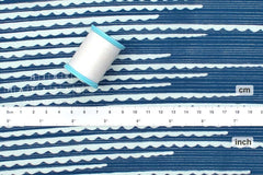 Shokunin Collection Hand-printed Chusen Japanese Yukata Fabric - Mokomoko Shima - 50cm