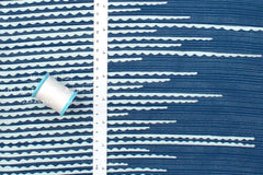 Shokunin Collection Hand-printed Chusen Japanese Yukata Fabric - Mokomoko Shima - 50cm