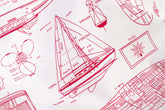 Japanese Fabric Sail Boat Plans - red - 50cm