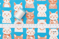 Japanese Fabric Dashing Cats - C - 50cm
