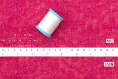 Japanese Fabric Embroidered Cotton Voile - Fuchsia - 50cm