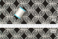 Japanese Fabric Embroidered Cotton Lawn Olivia - black - 50cm