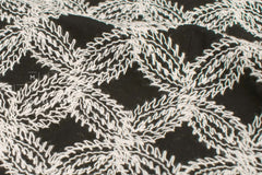 Japanese Fabric Embroidered Cotton Lawn Olivia - black - 50cm