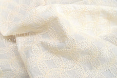 Japanese Fabric Embroidered Cotton Lawn Olivia - cream - 50cm