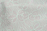 Japanese Fabric Embroidered Cotton Lawn - Rose - mint, grey 50cm