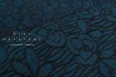 Japanese Fabric Embroidered Cotton Lawn - Rose - black, navy blue 50cm