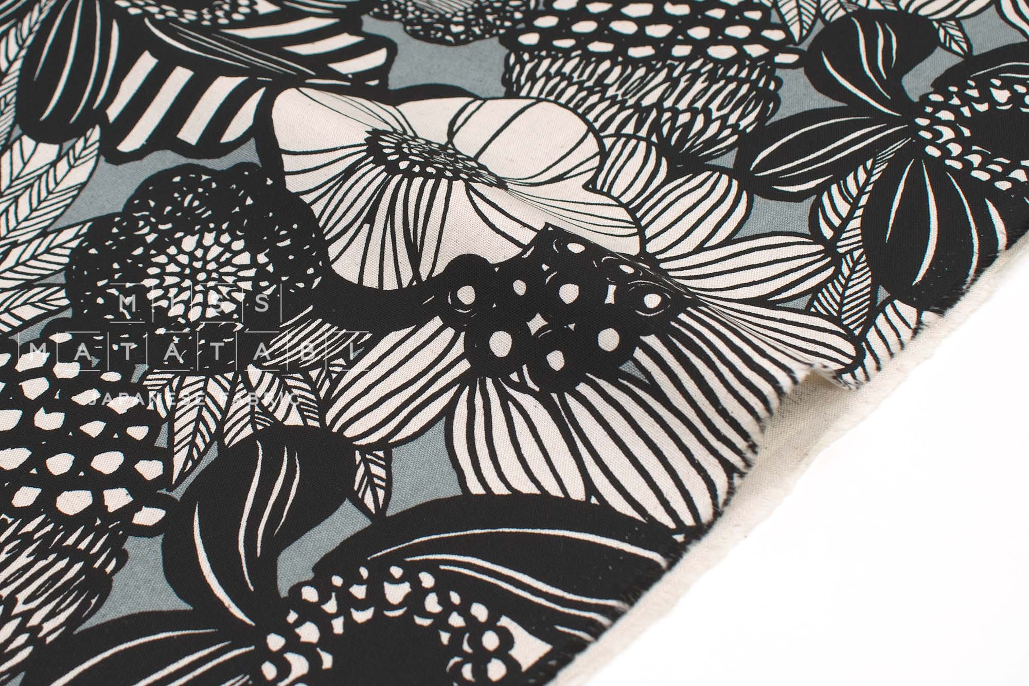 Japanese Fabric Wild Floral Canvas - J - 50cm