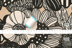 Japanese Fabric Wild Floral Canvas - K - 50cm