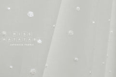 Japanese Fabric Embroidered Cotton Lawn Dots - white - 50cm