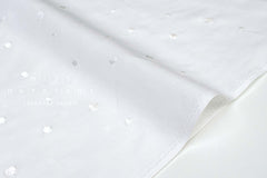 Japanese Fabric Embroidered Cotton Lawn Dots - white - 50cm