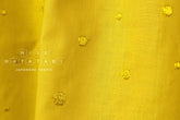 Japanese Fabric Embroidered Cotton Lawn Dots - gold yellow - 50cm