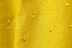 Japanese Fabric Embroidered Cotton Lawn Dots - gold yellow - 50cm