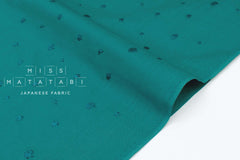 Japanese Fabric Embroidered Cotton Lawn Dots - green - 50cm