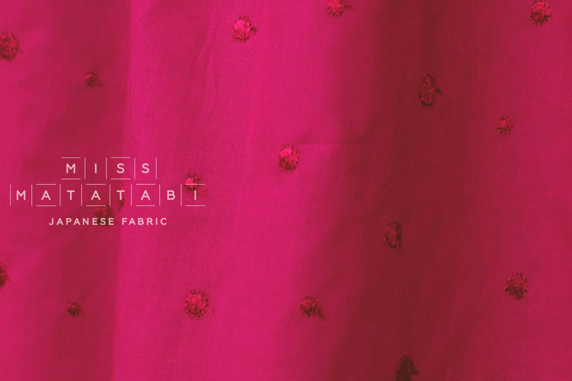 Japanese Fabric Embroidered Cotton Lawn Dots - pink - 50cm