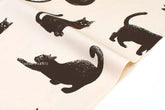 Japanese Fabric Giant Cats - black, cream - 50cm