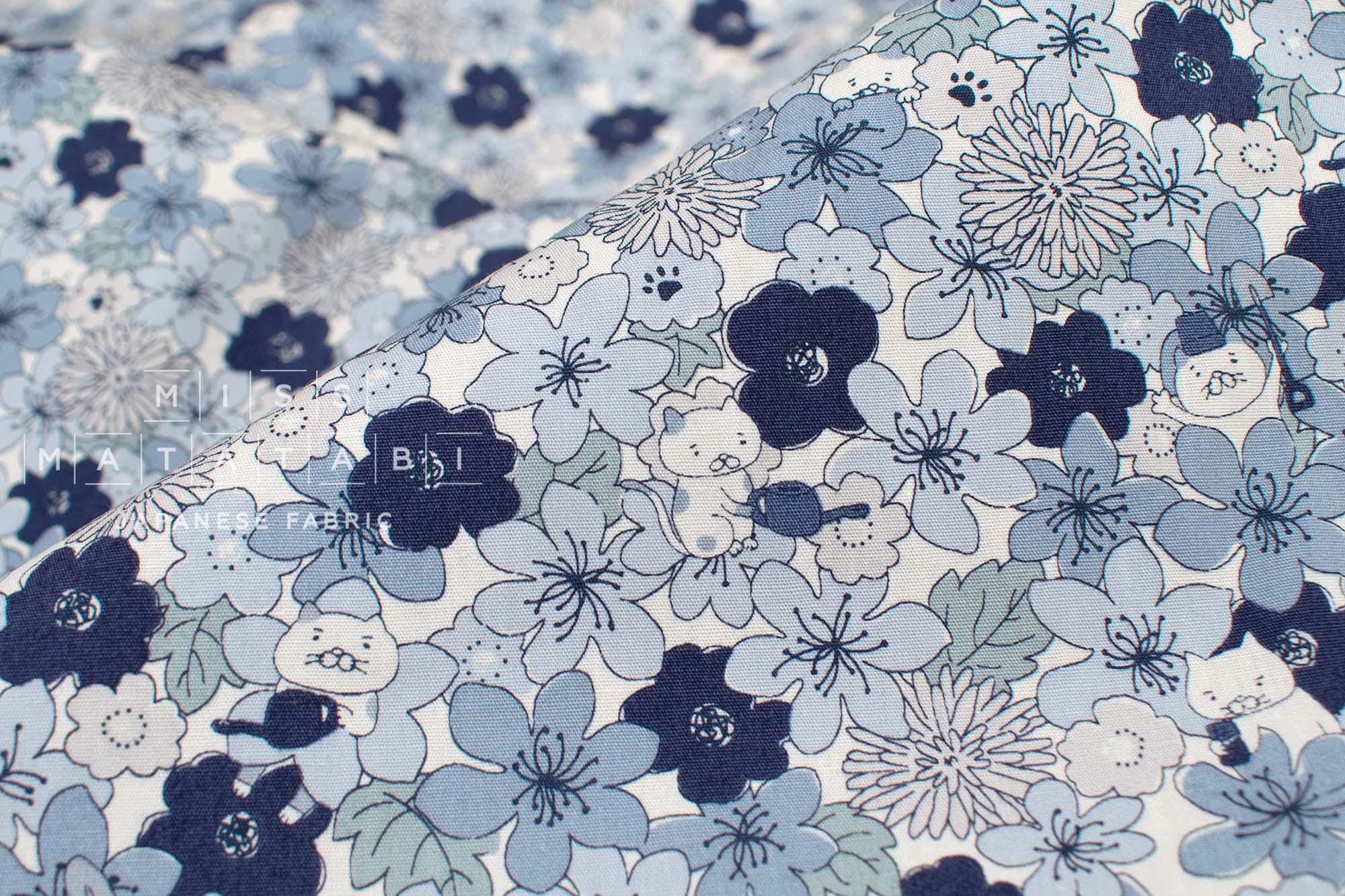Japanese Fabric Summertime Cats - D - 50cm