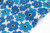 DEADSTOCK Japanese Fabric Canvas Poppy - blue - 50cm