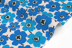DEADSTOCK Japanese Fabric Canvas Poppy - blue - 50cm