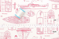 Japanese Fabric Sail Boat Plans - red - 50cm