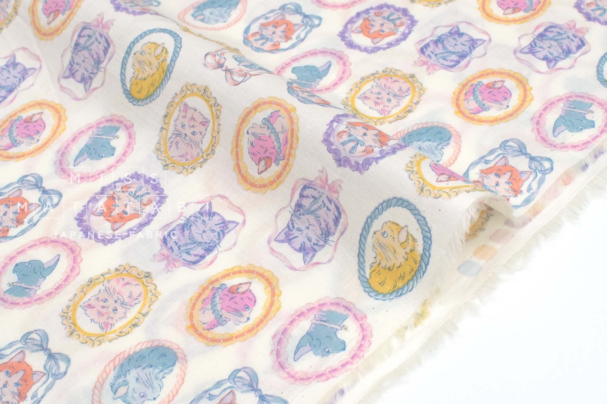 Japanese Fabric Handsome Cats - A - 50cm