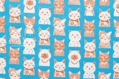 Japanese Fabric Dashing Cats - C - 50cm