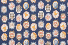 Japanese Fabric Handsome Cats - D - 50cm