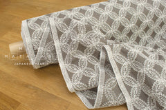 Japanese Fabric Embroidered Cotton Lawn Olivia - taupe - 50cm