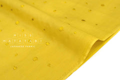 Japanese Fabric Embroidered Cotton Lawn Dots - gold yellow - 50cm
