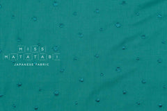 Japanese Fabric Embroidered Cotton Lawn Dots - green - 50cm